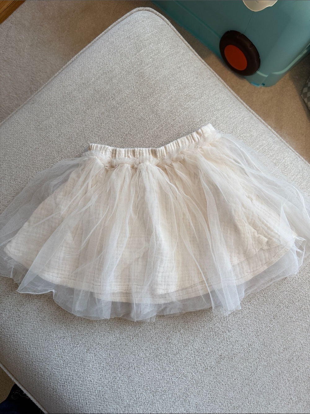 Zara Cream Tulle Layered Girls Skirt
